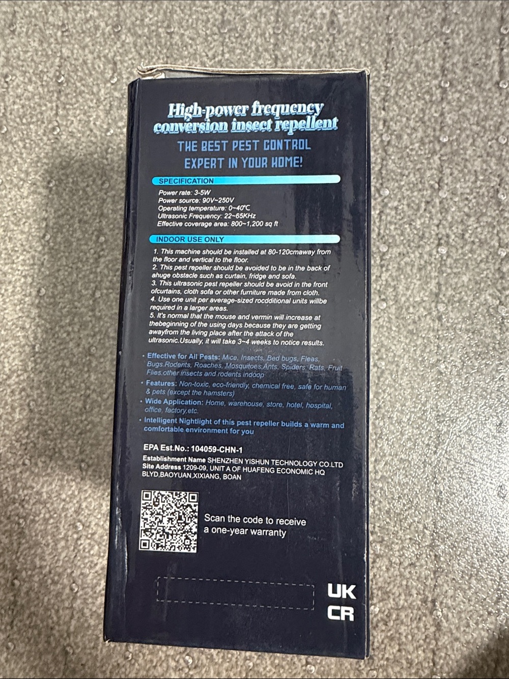 High-Power Frequency Conversion Insect Repellent - Black (3) - Picture 3 of 9